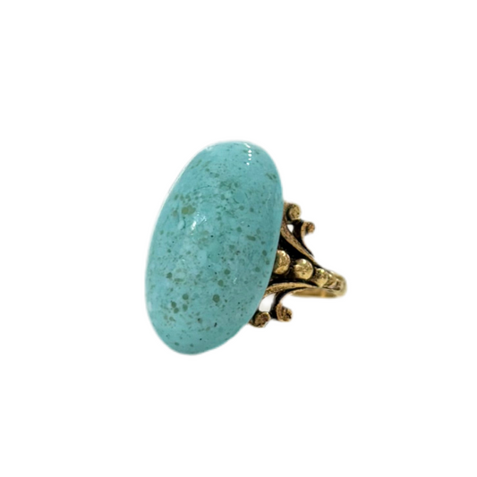 60’s Turquoise Ceramic Cab Ring