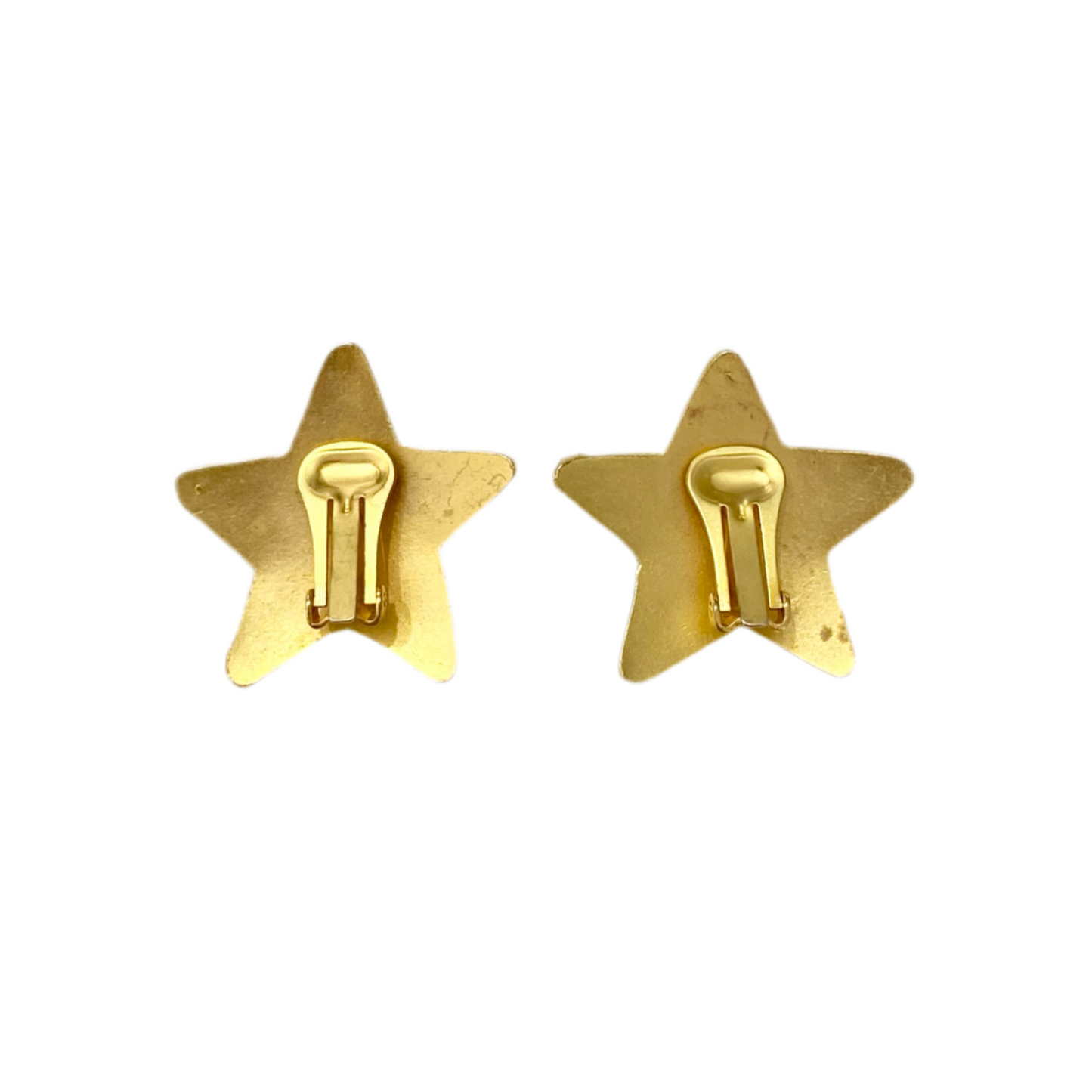 Gold Tone Rhinestone Star Earrings