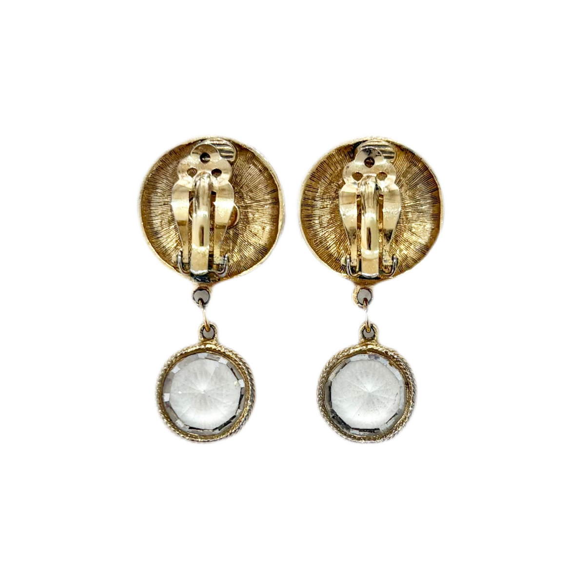 Vintage Carolee Coin Crystal Drop Earrings
