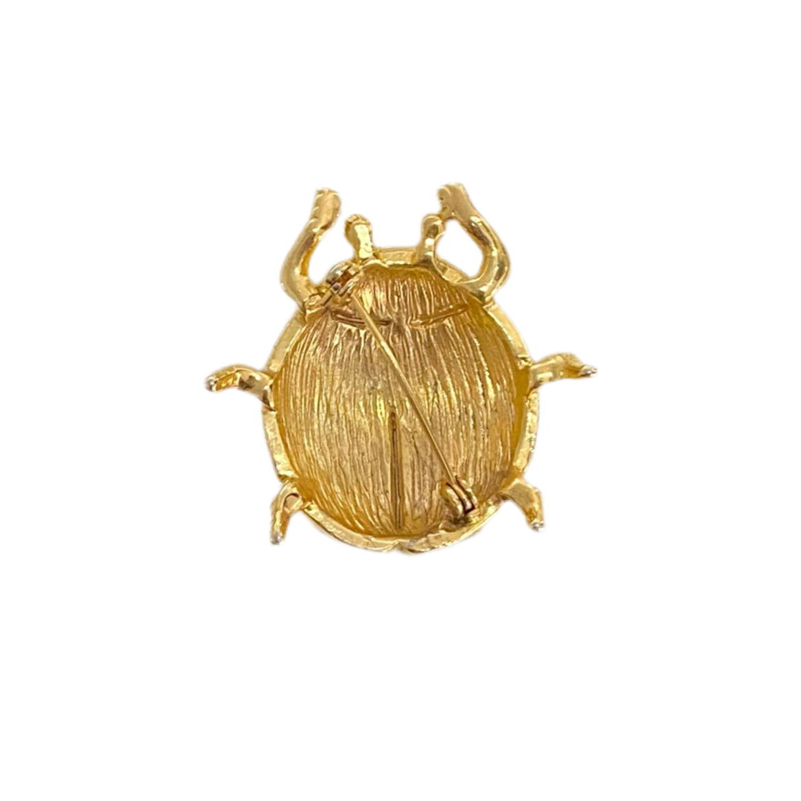 90s Color Block Rhinestone Lady Bug Brooch