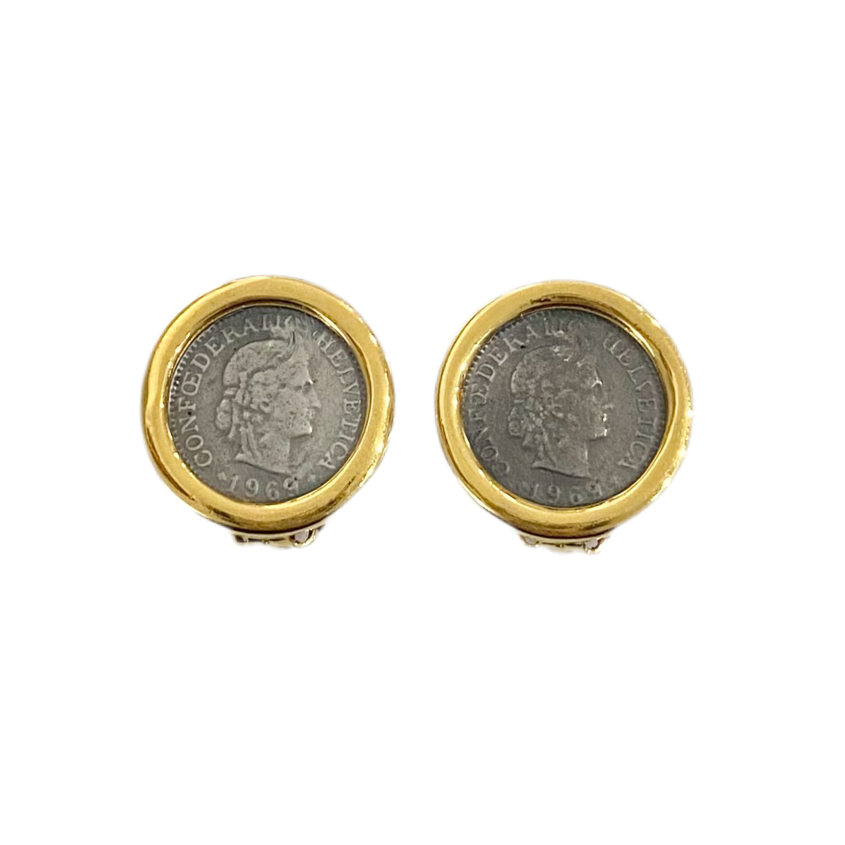 80s Coin Clip On Earrings By Carolee