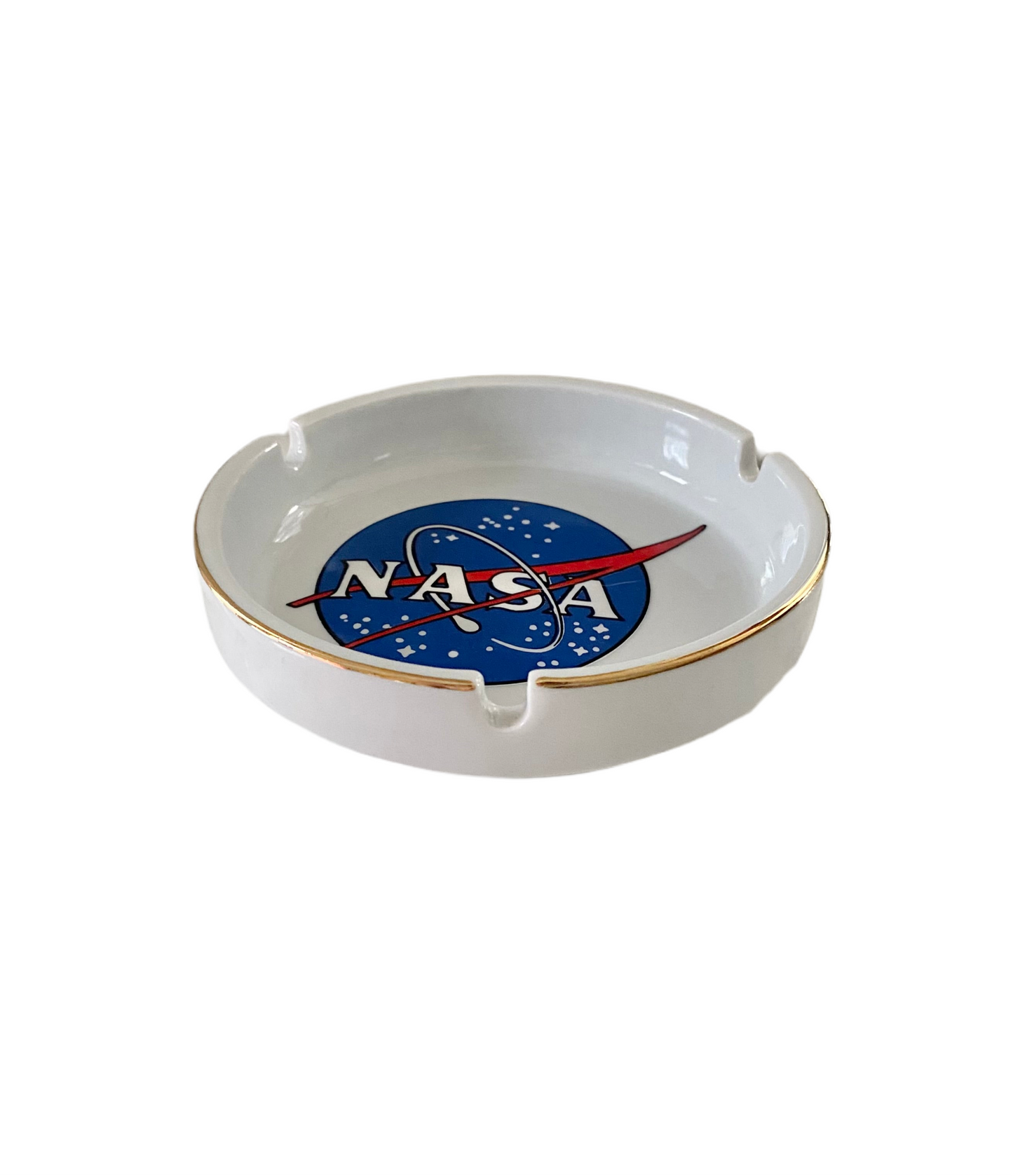 Vintage NASA Logo Ceramic Ashtray Trinket Dish