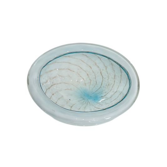MCM Blue Swirl Murano Glass Bowl by Fratelli Toso