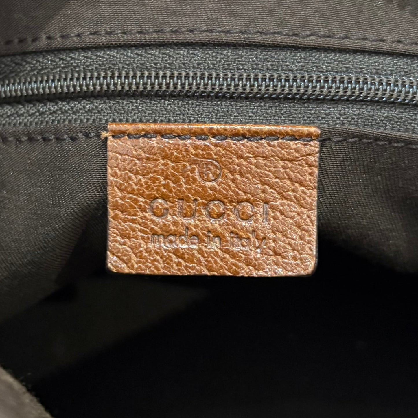 Gucci Boston Abbey Interlocking Logo Blue Denim Satchel