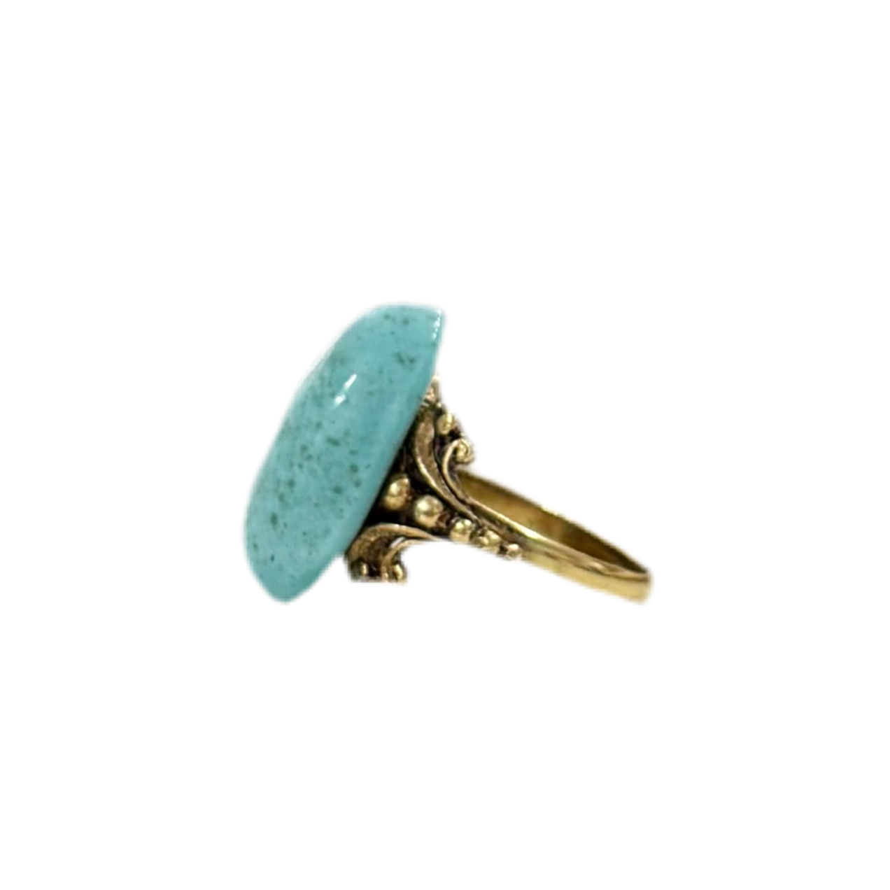 60’s Turquoise Ceramic Cab Ring