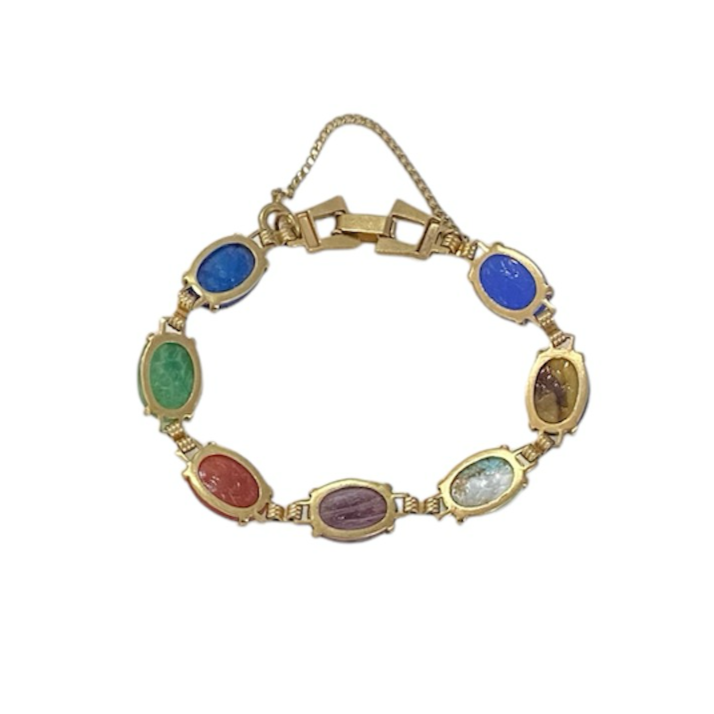Scarab Art Glass Bracelet