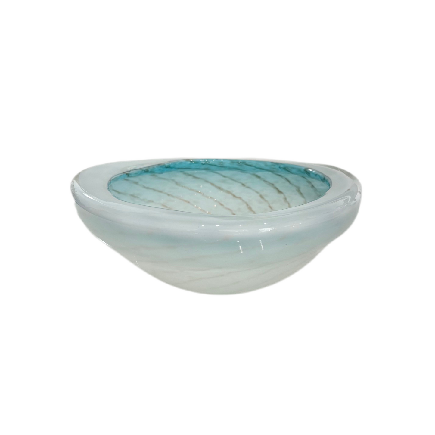 MCM Blue Swirl Murano Glass Bowl by Fratelli Toso