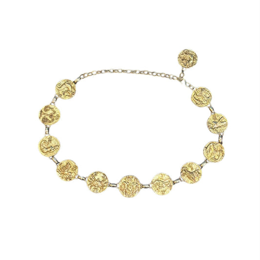 60’s French Zodiac Coin Chain Belt