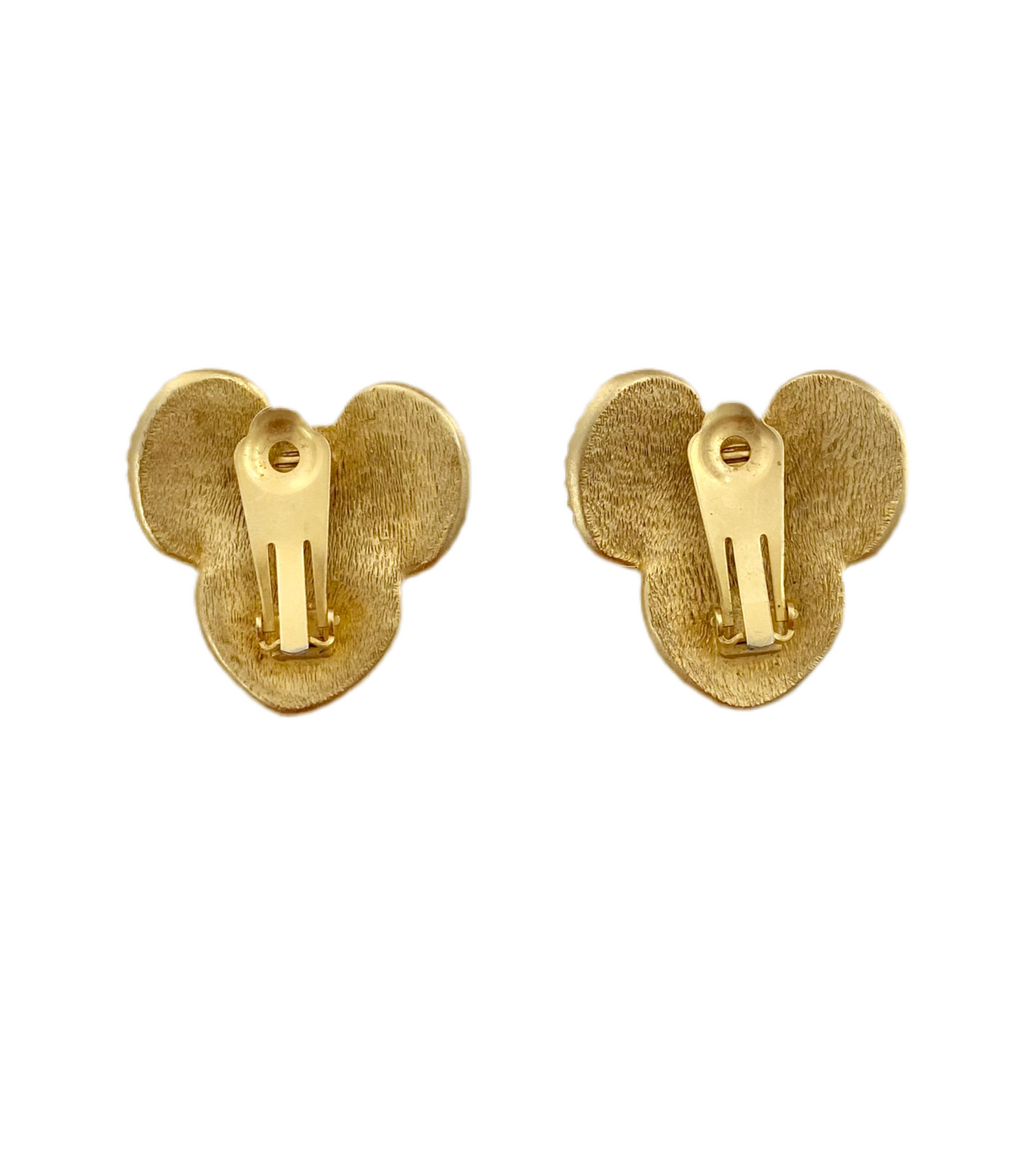 90s Gold Tone Heart Cluster Clip On Earrings