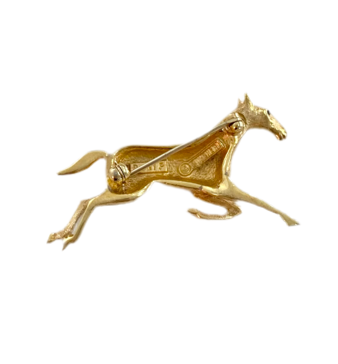 60s Gold Tone Horse Brooch by Marcel Boucher