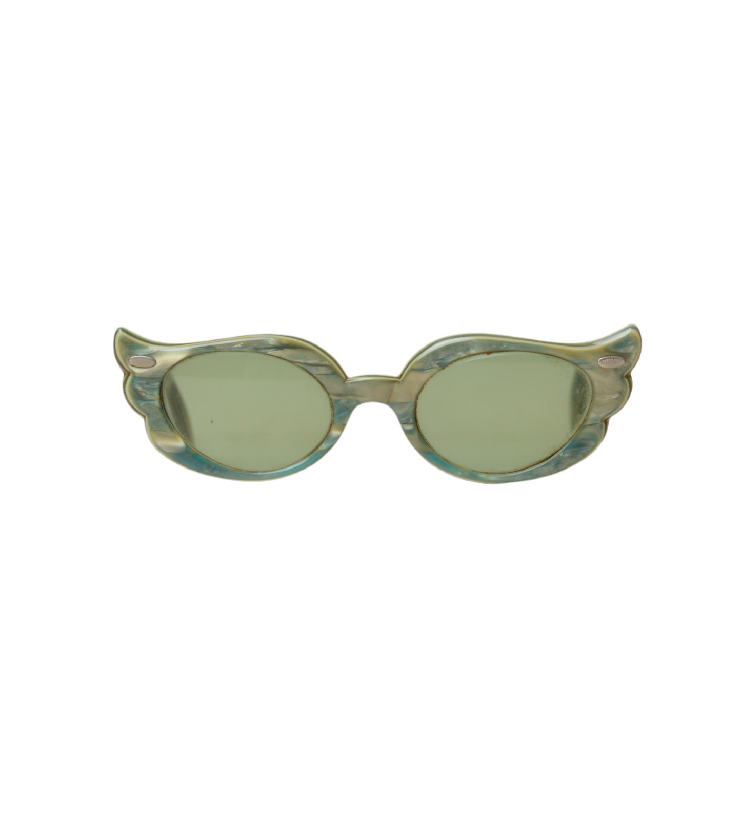 50s 60s Green Marbleized Cateye Sunglasses