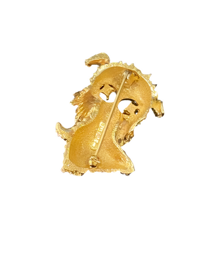 60s Yorkie Dog Brooch by Panetta