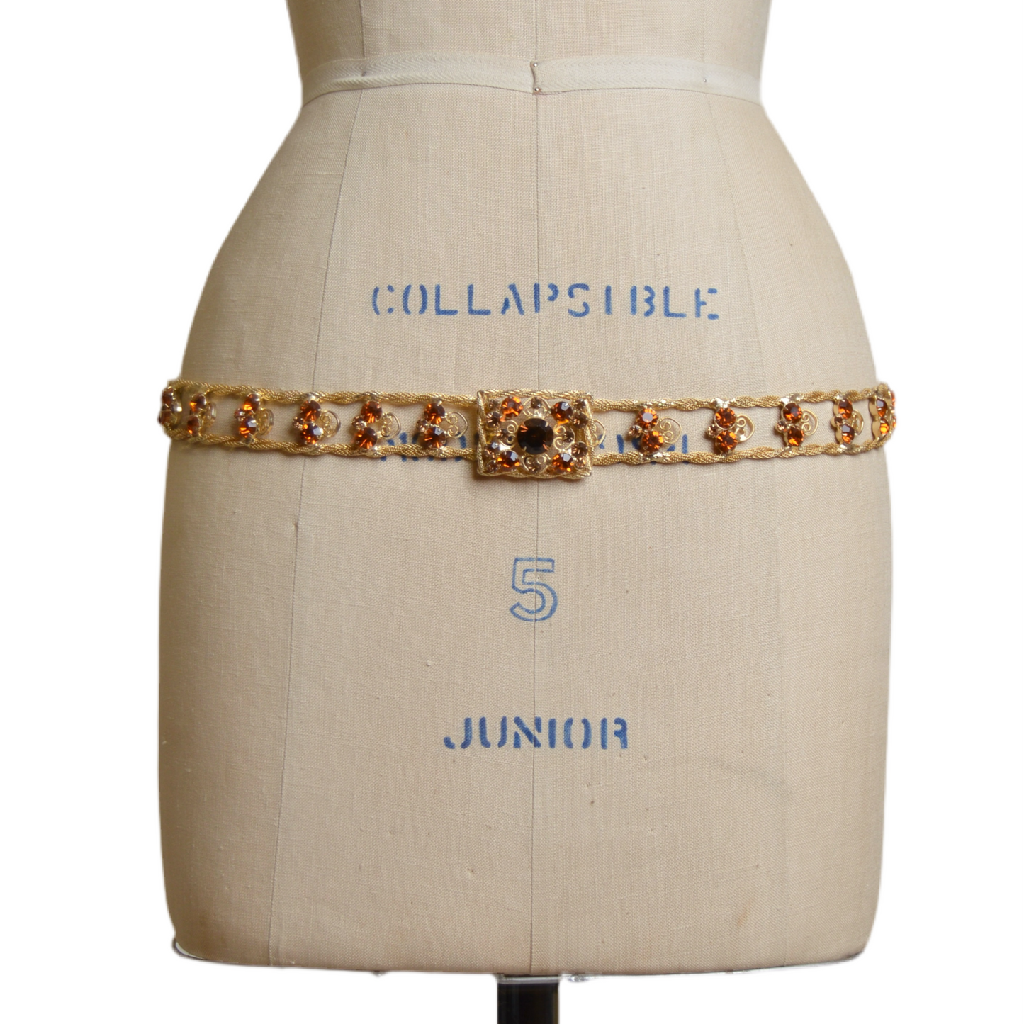 Orange Rhinestone Crystal Mesh Belt by Juliana