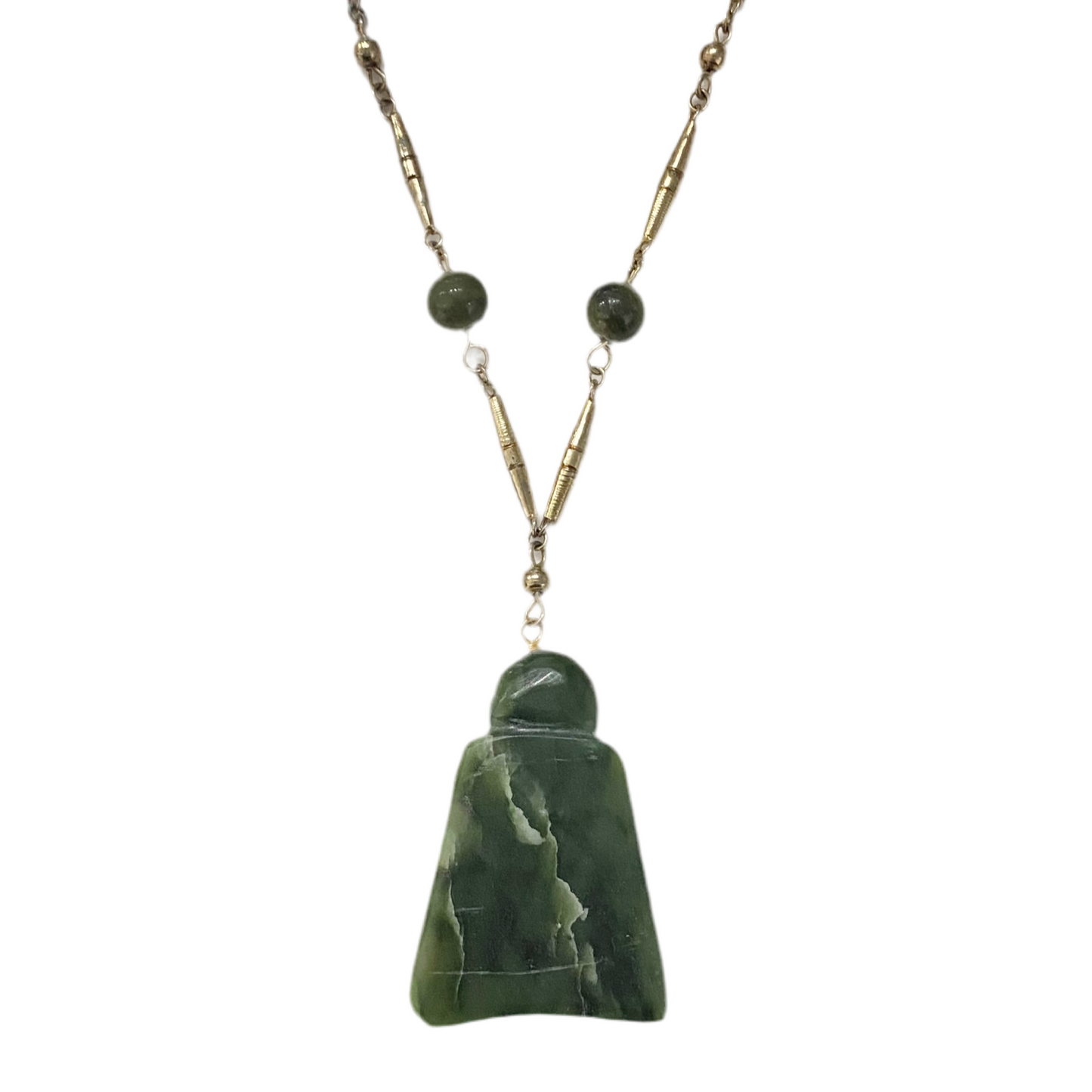 60s Jadite Buddha Charm Pendant Necklace