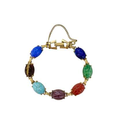 Scarab Art Glass Bracelet