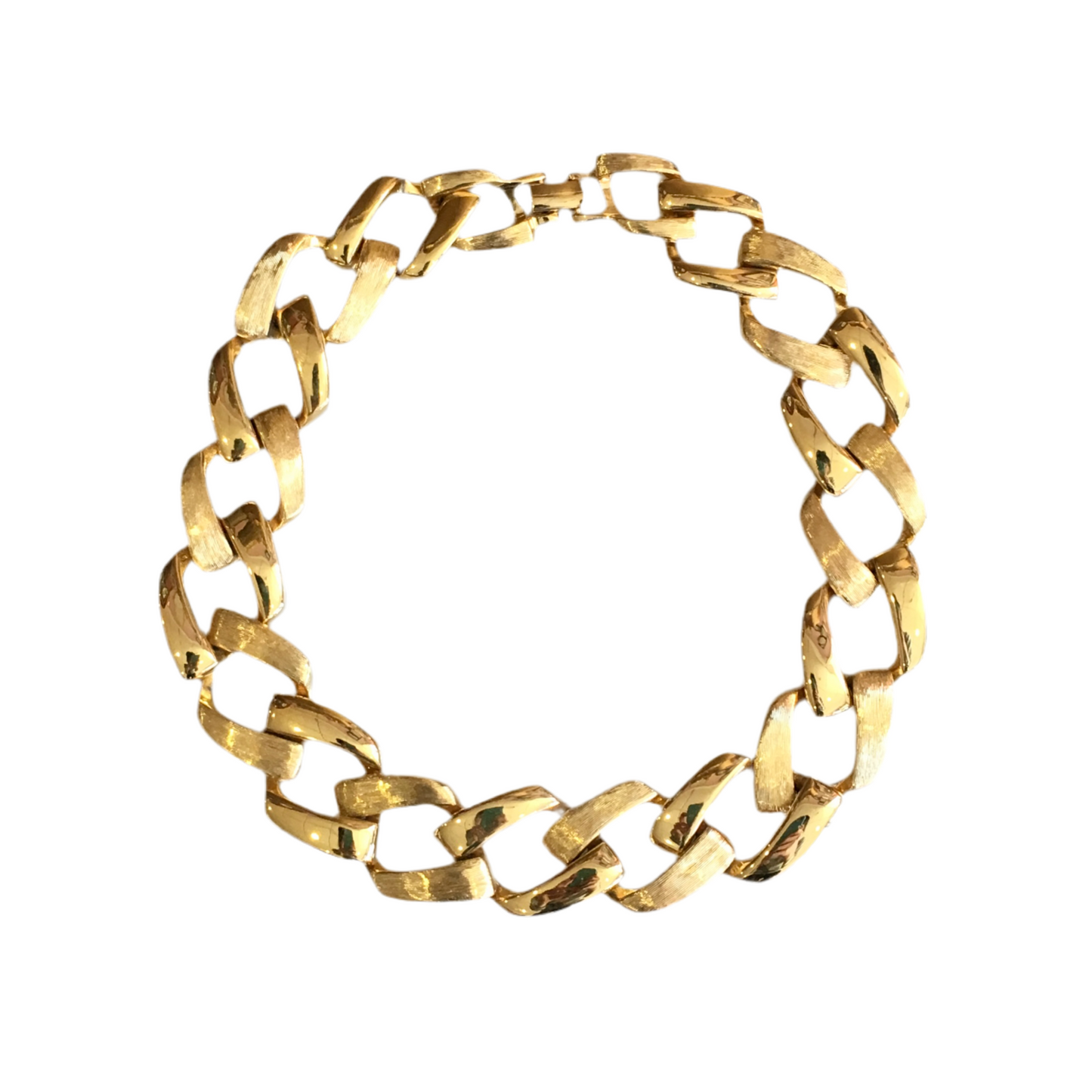 Textured Gold Chain Link Necklace by Napier