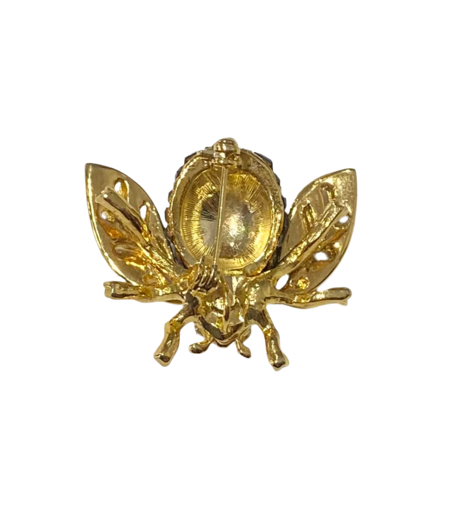 Mini Rhinestone Crystal Bumble Bee Brooch by Joanna Buchanan