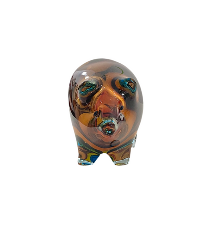 Vintage MCM Sommerso Murano Glass Pig Figurine