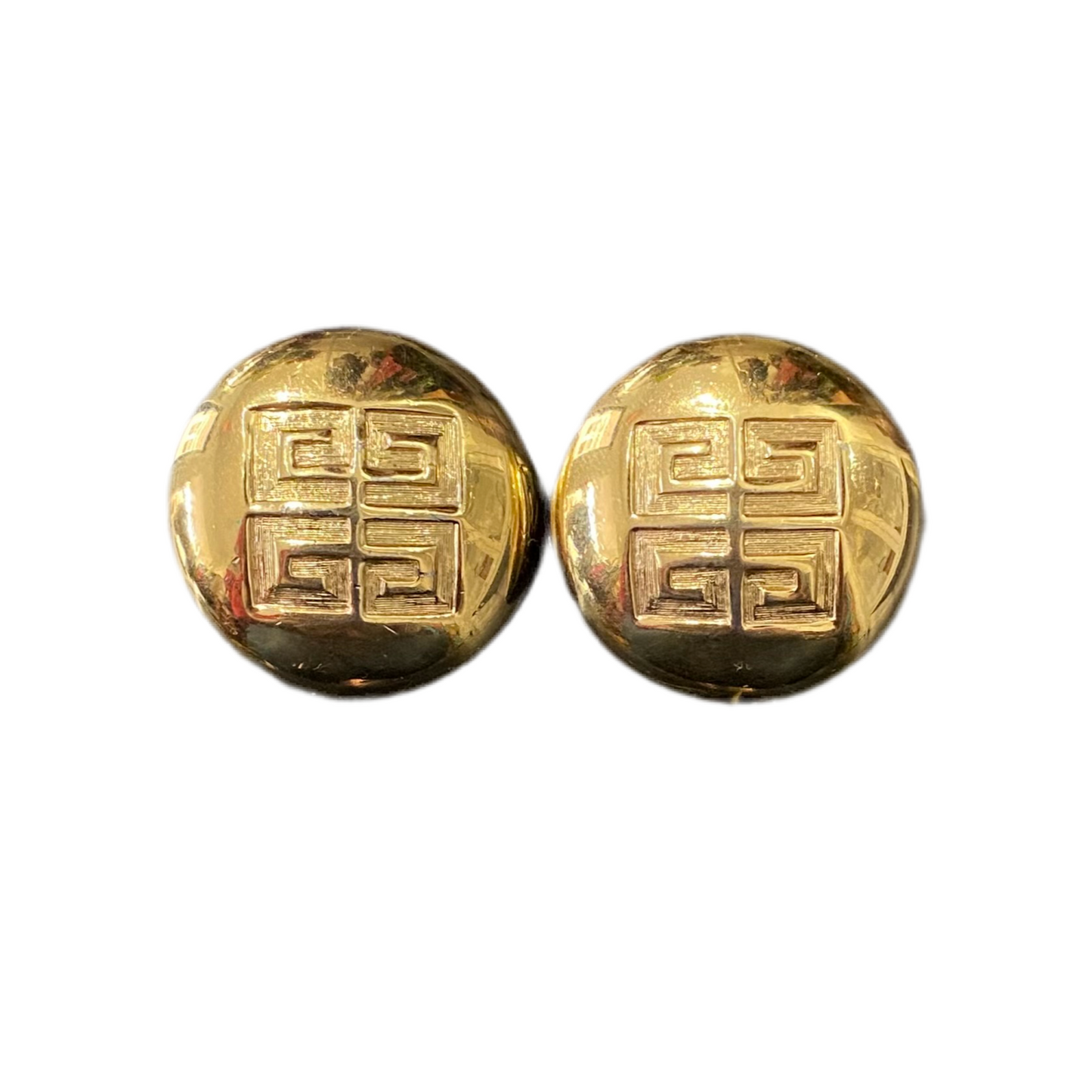 Givenchy Gold Tone Logo Clip On Earrings