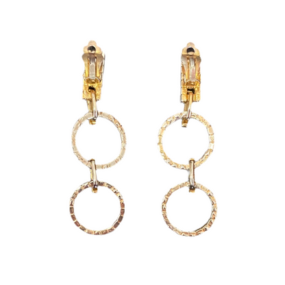 Gold Rhinestone Crystal Ring Earrings