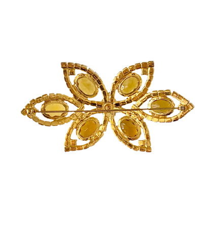 60s Citrine Rhinestone Brooch by Juliana