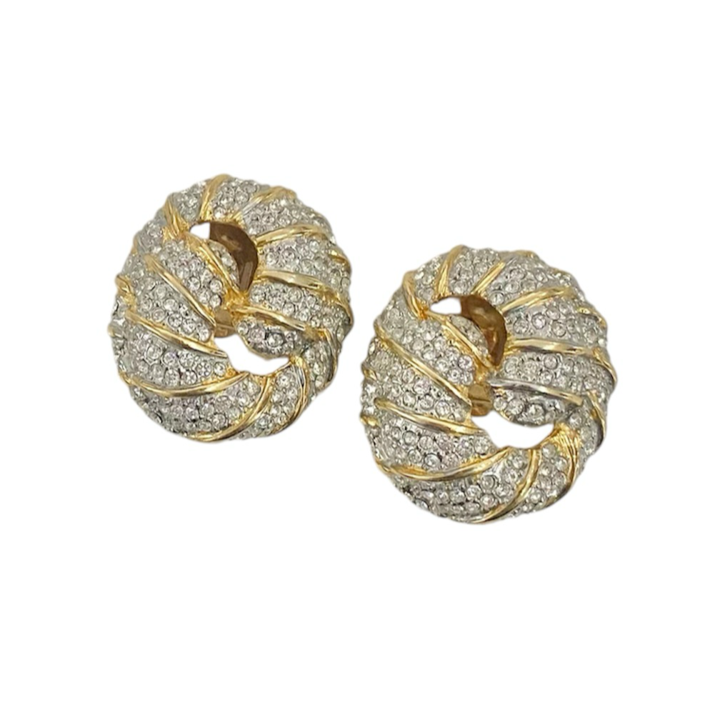 Rhinestone Knot Earrings by Les Bernard