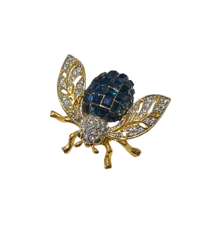 Mini Rhinestone Crystal Bumble Bee Brooch by Joanna Buchanan