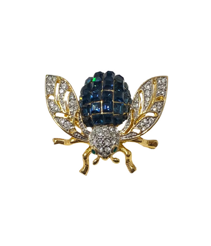 Mini Rhinestone Crystal Bumble Bee Brooch by Joanna Buchanan