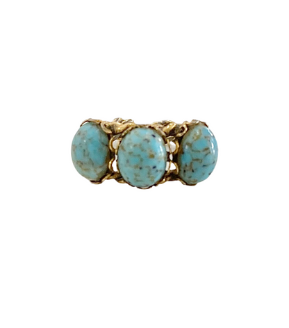 Turquoise Blue Art Glass Ring