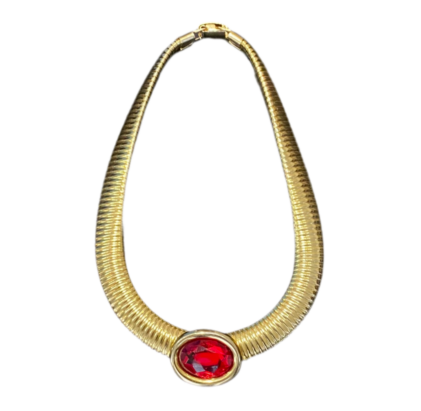 Red Crystal Omega Collar Necklace