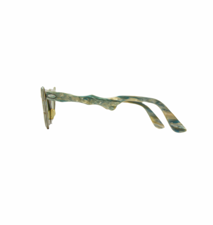 50s 60s Green Marbleized Cateye Sunglasses