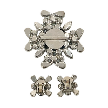 Maltese Cross Brooch & Earring Set