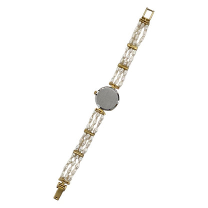 Natural Pearl Gold-Tone Ladies Bracelet Watch