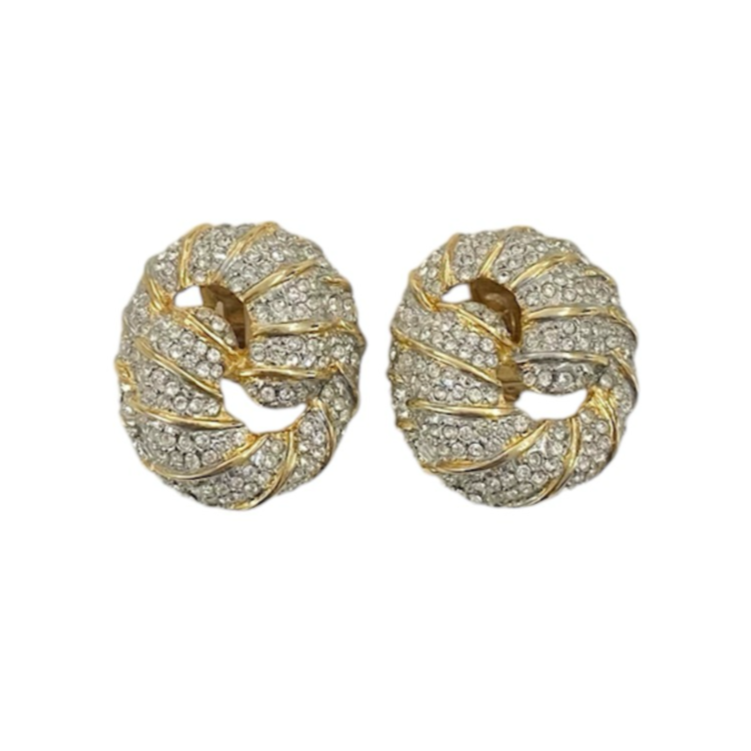 Rhinestone Knot Earrings by Les Bernard