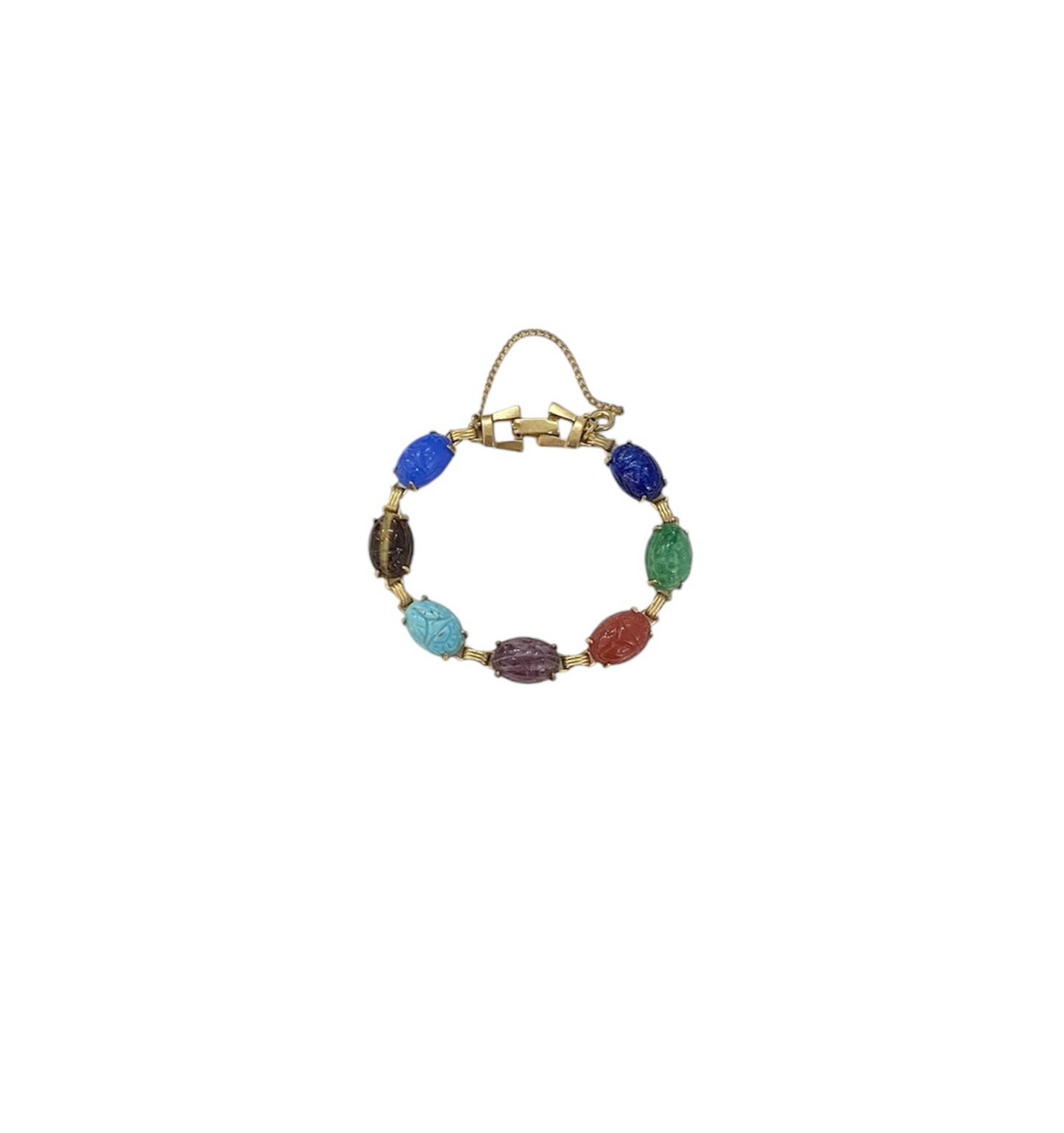 Scarab Art Glass Bracelet