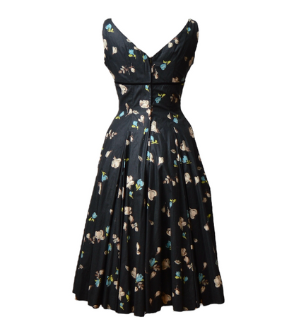 50s Saks 5th Avenue Floral Cocktail Dress