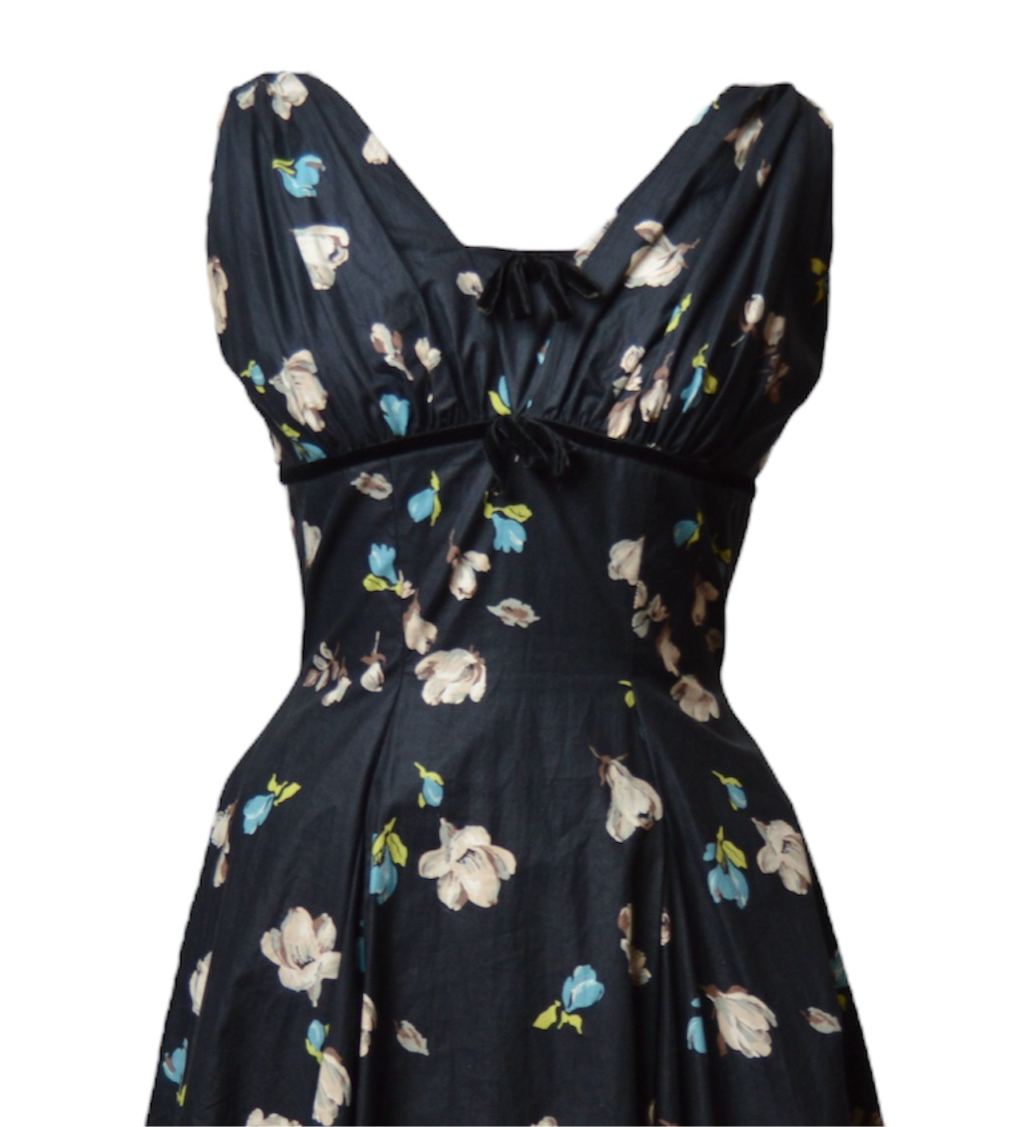 50s Saks 5th Avenue Floral Cocktail Dress