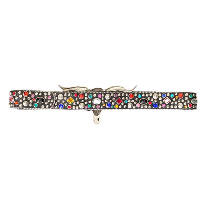 Black Rhinestone Studded Ram Head Belt