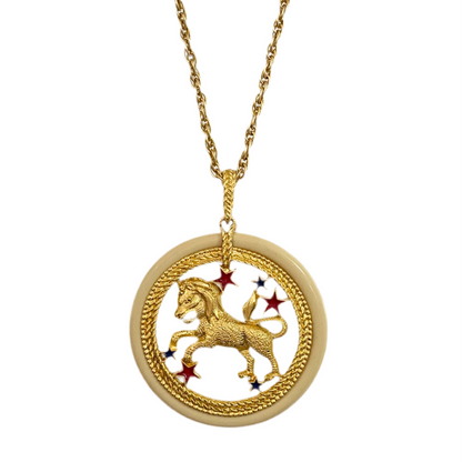 60s Leo Zodiac Pendant Necklace