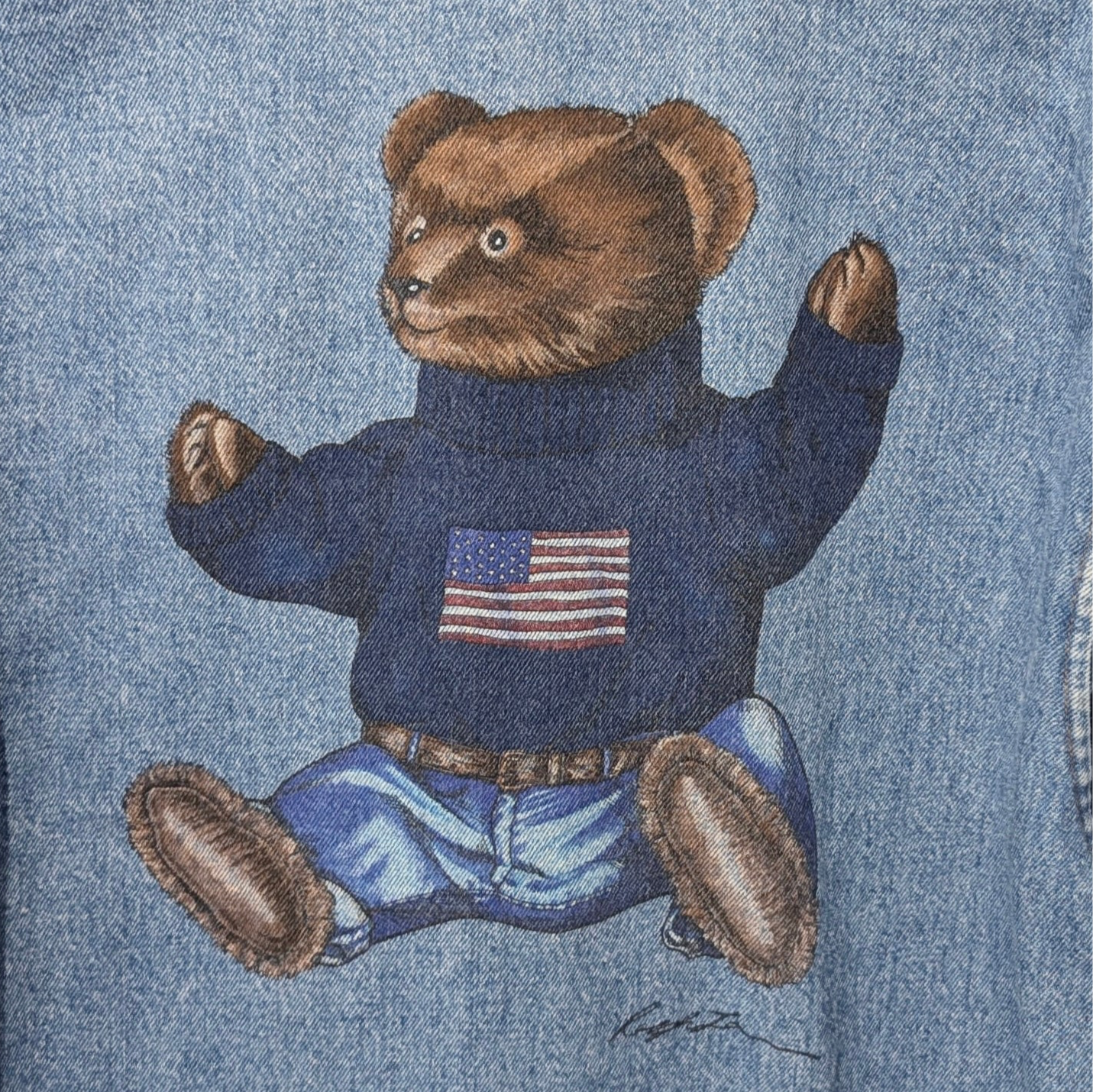 90s Polo Teddy Bear Denim Jacket by Ralph Lauren