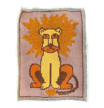 70s Lion Tapestry Wall Hanging