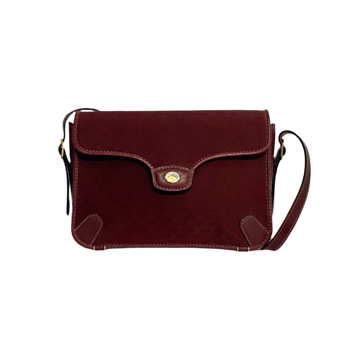 Burgundy Mini Monogram Crossbody Handbag by Gucci