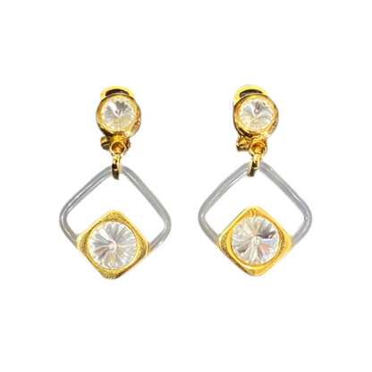 80's Crystal Rivoli Earrings