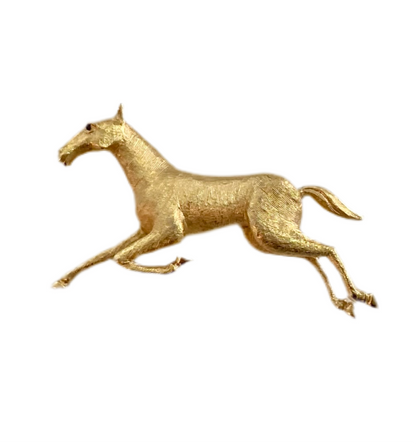 60s Gold Tone Horse Brooch by Marcel Boucher