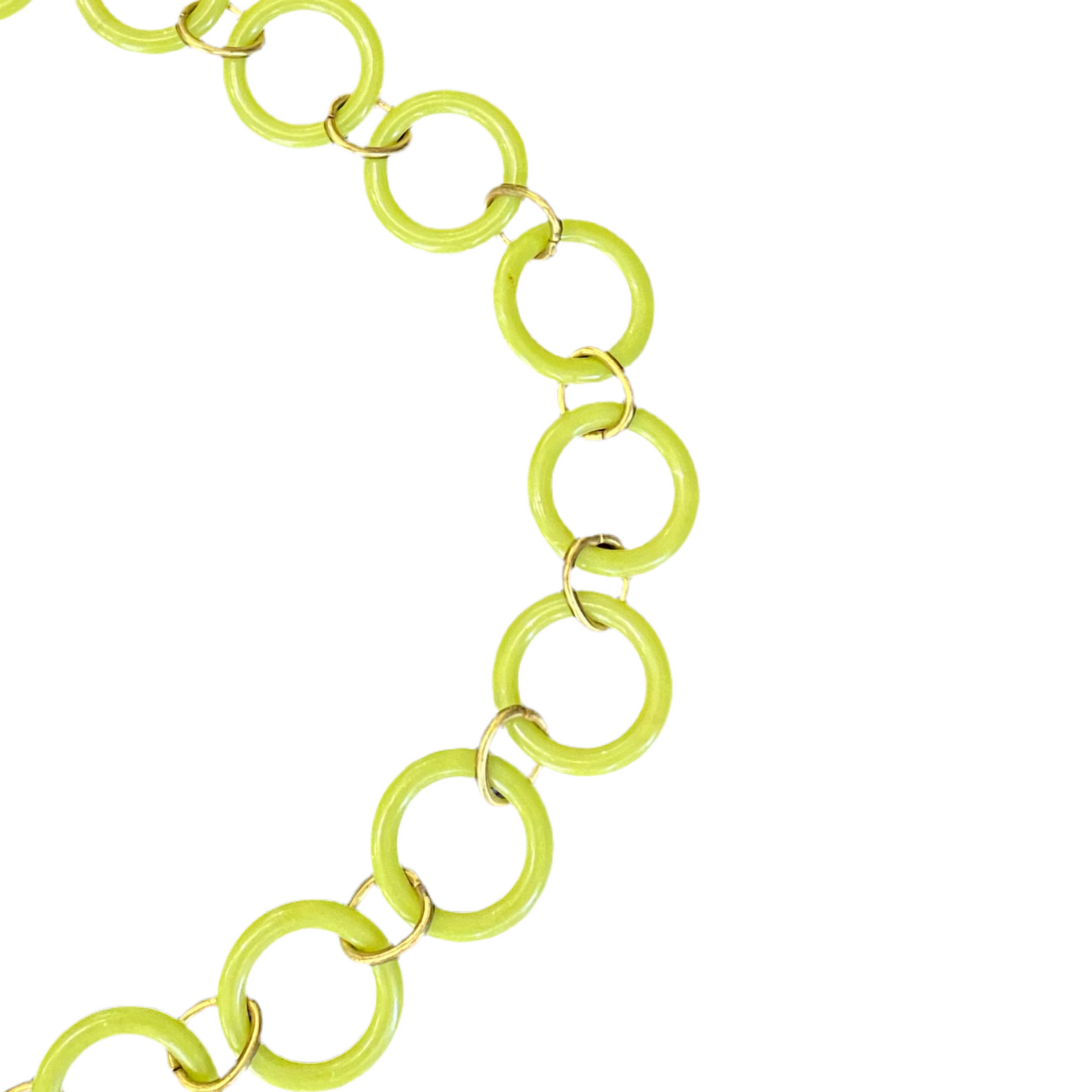 60s Green Plastic Ring Chain Belt