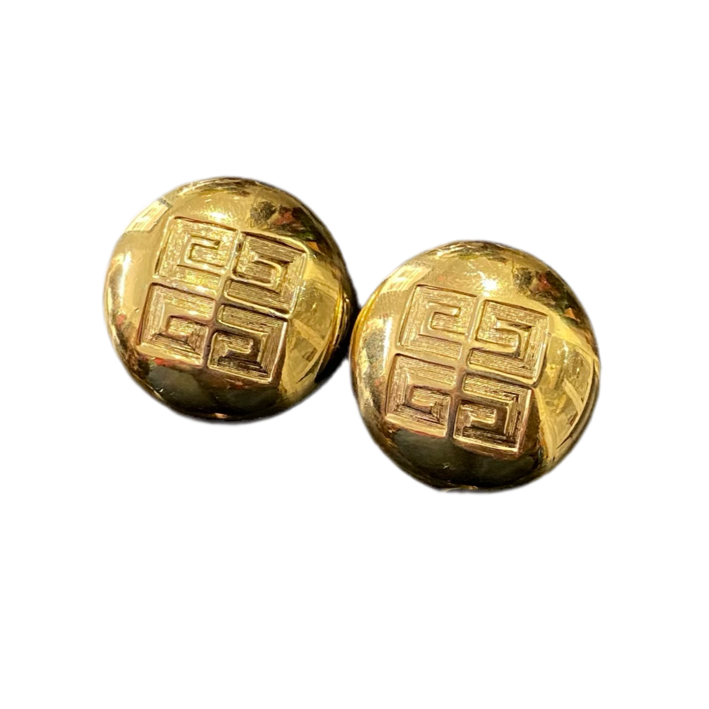 Givenchy Gold Tone Logo Clip On Earrings