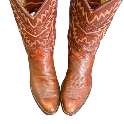 Vintage Justin Brown Cowboy Boots 8.5D