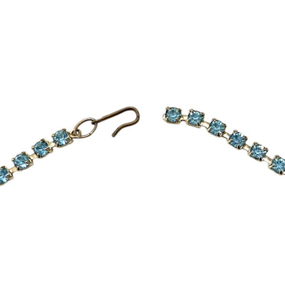 50s Ice Blue Rhinestone Choker Necklace