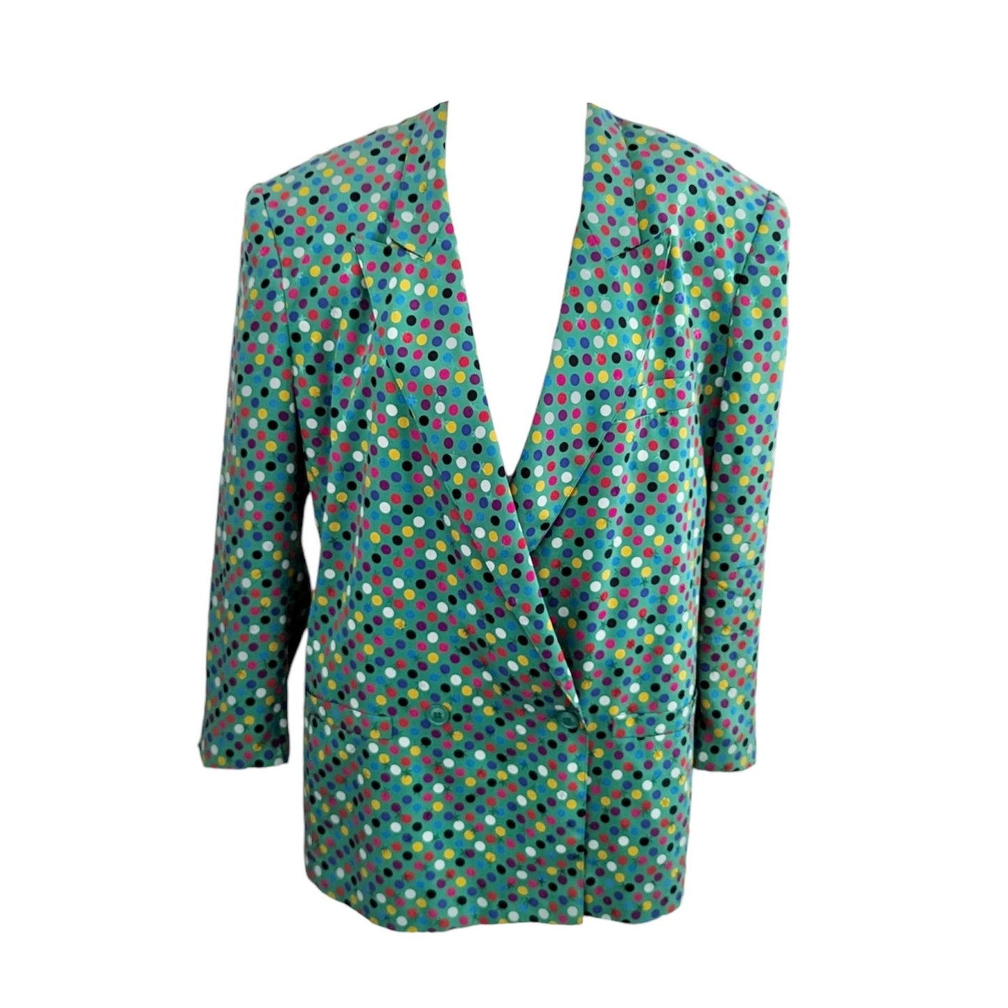 Green Silk Polka Dot Blazer by Gucci