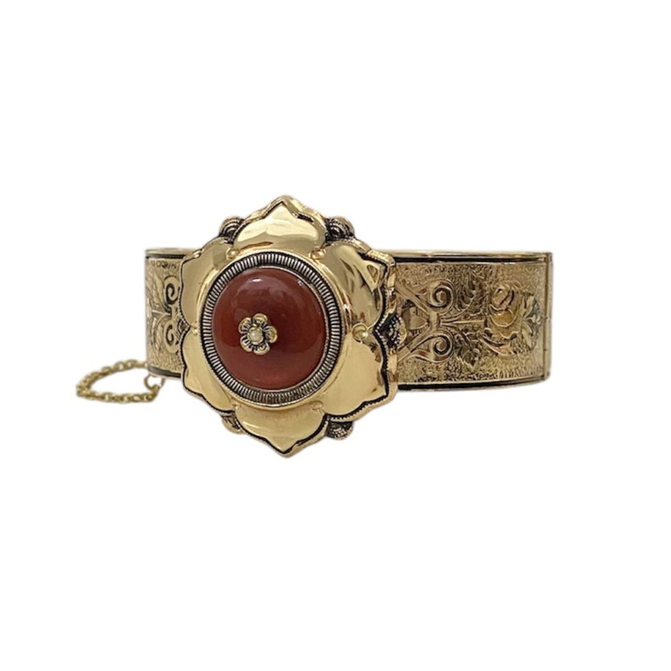 60s Victorian Revival Clamper Bracelet by Coro